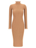 Elisabetta Franchi Beige Viscose Midi Dress