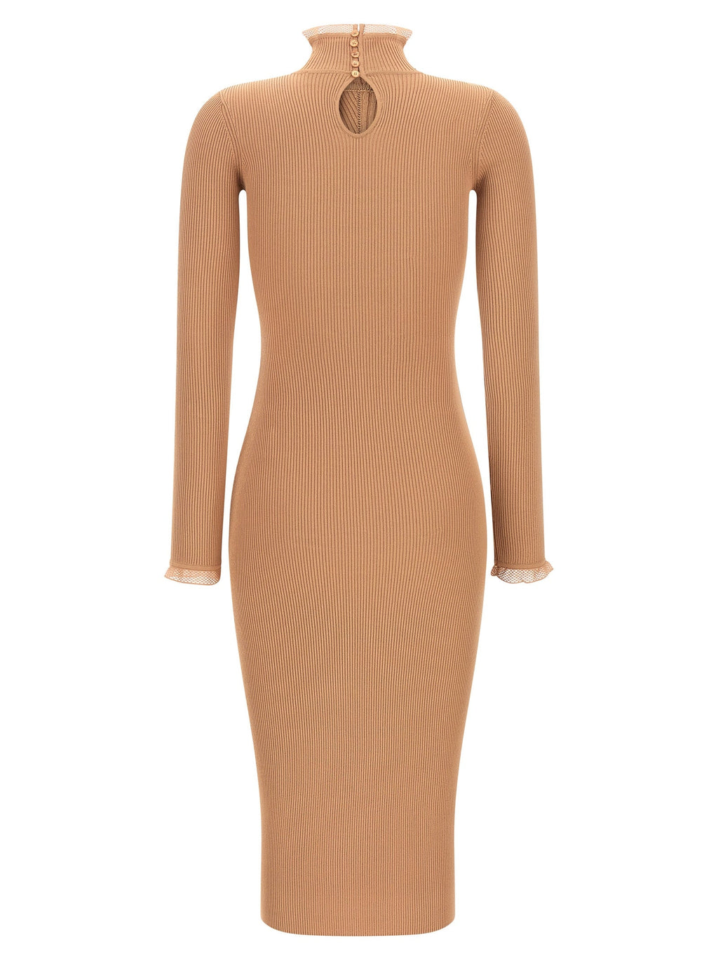 Elisabetta Franchi Beige Viscose Midi Dress