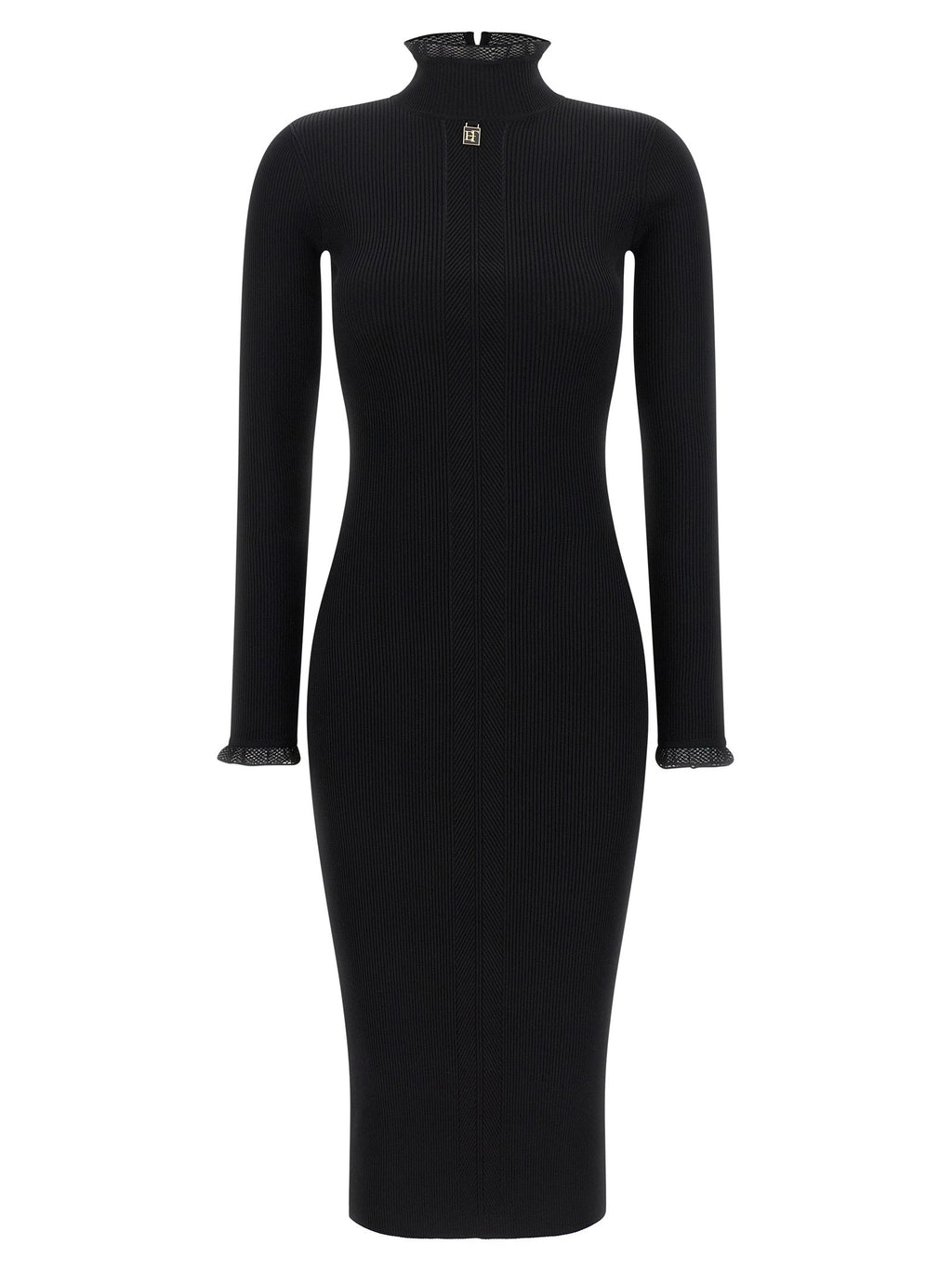 Elisabetta Franchi Black Viscose Midi Dress