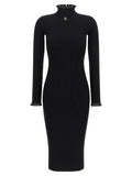 Elisabetta Franchi Black Viscose Midi Dress