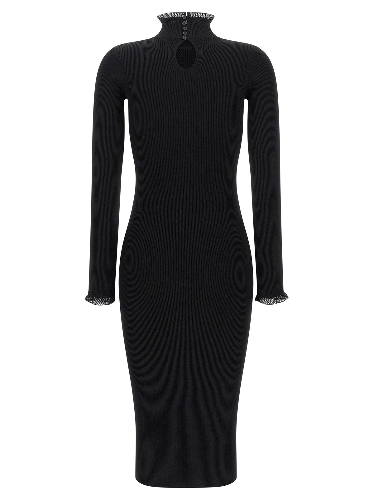 Elisabetta Franchi Black Viscose Midi Dress
