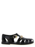 Moschino Black Pvc Flat Sandals