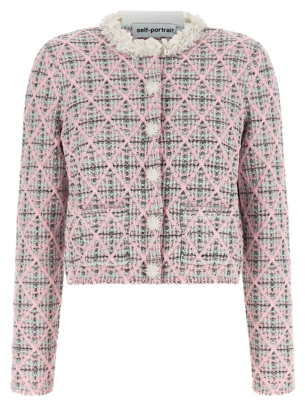 Self-Portrait Multicolor Cotton Cardigan