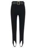 Self-Portrait Black Viscose Leggings