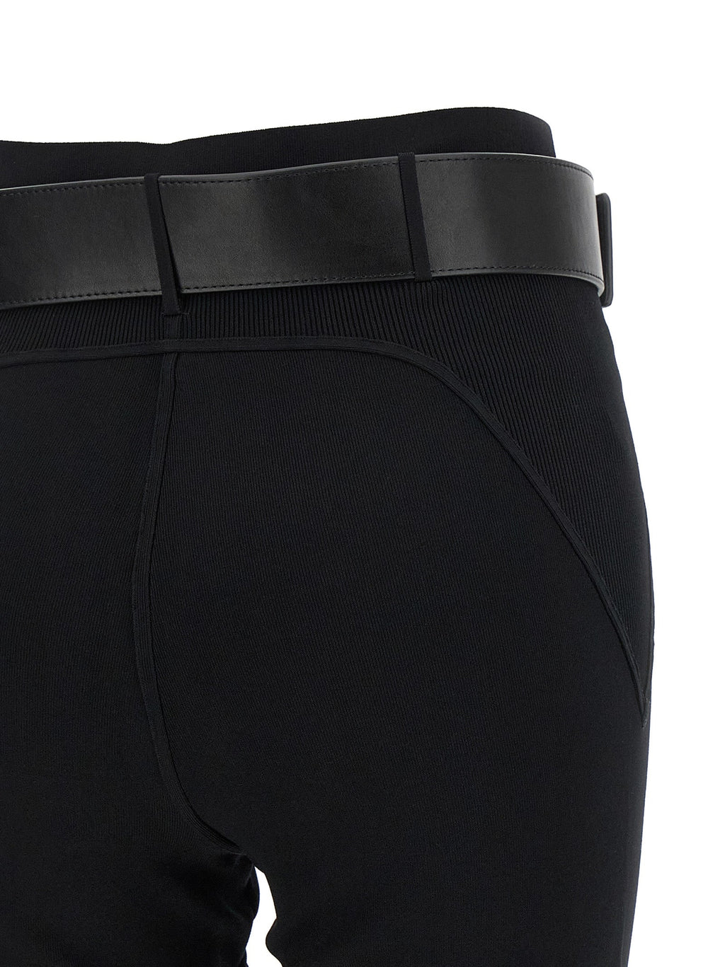 Self-Portrait Black Viscose Leggings