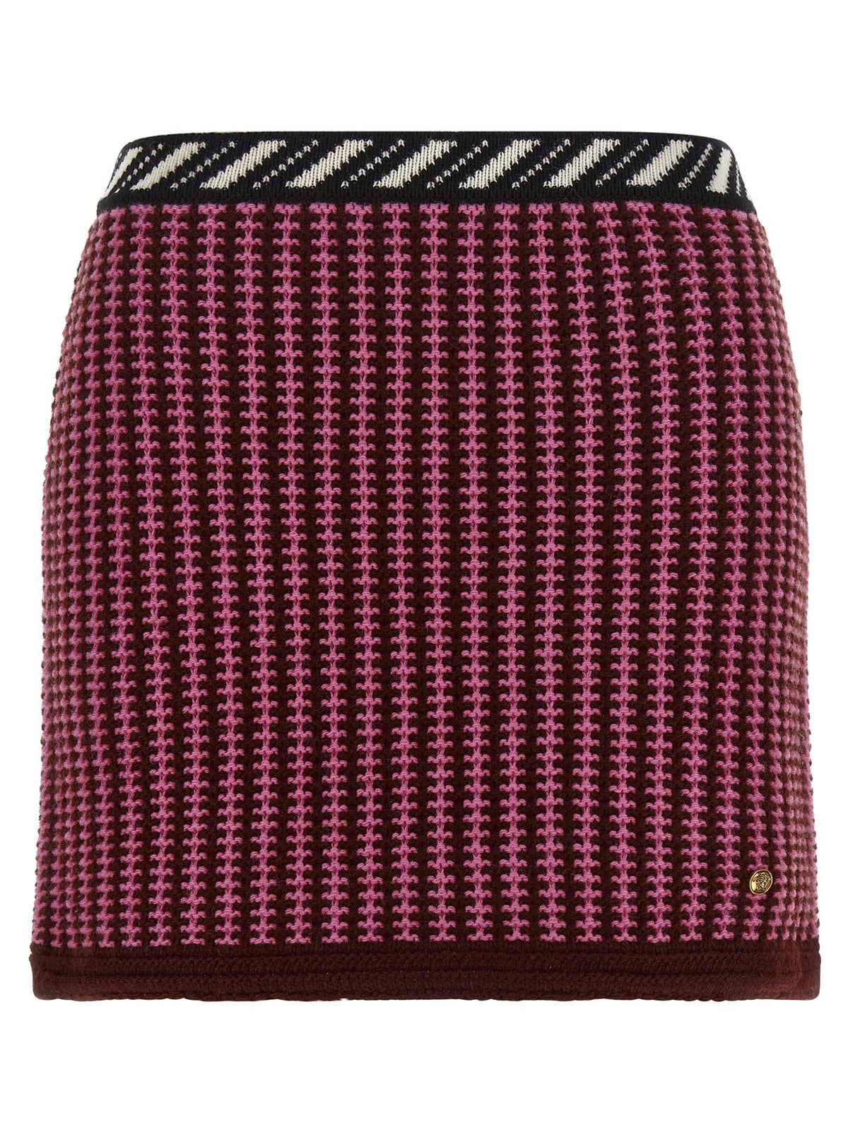 Versace Multicolor Virgin Wool Long Skirt