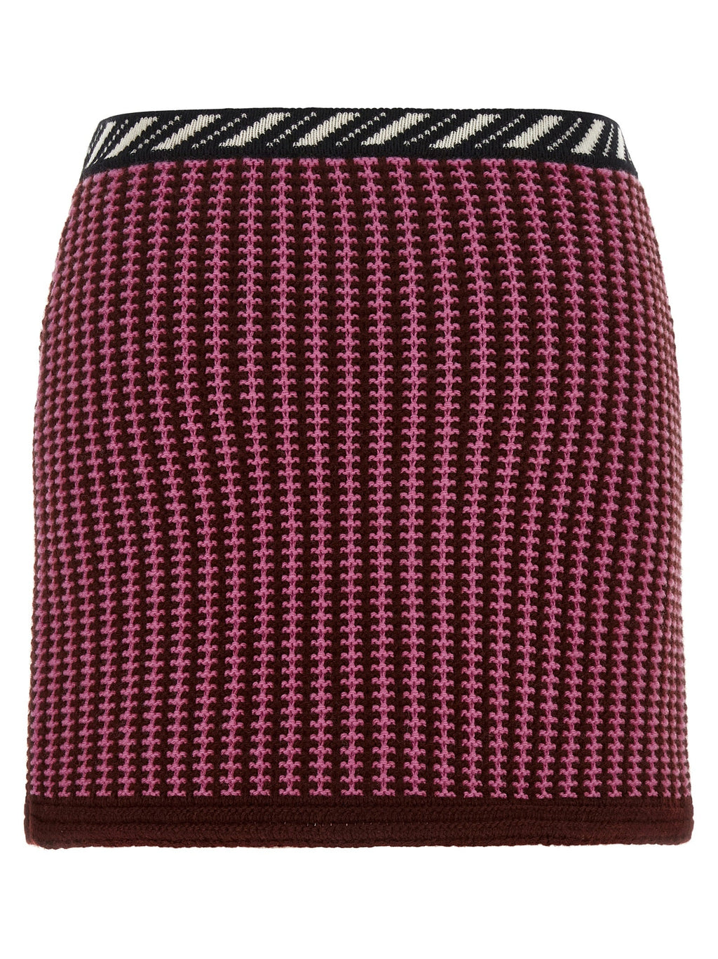 Versace Multicolor Virgin Wool Long Skirt