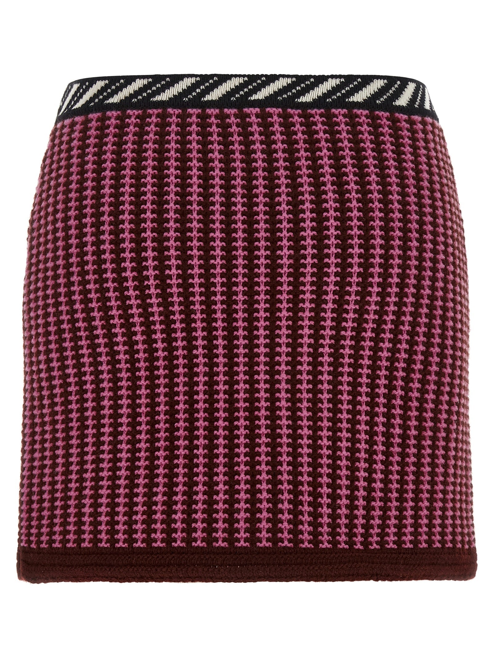 Versace Multicolor Virgin Wool Long Skirt