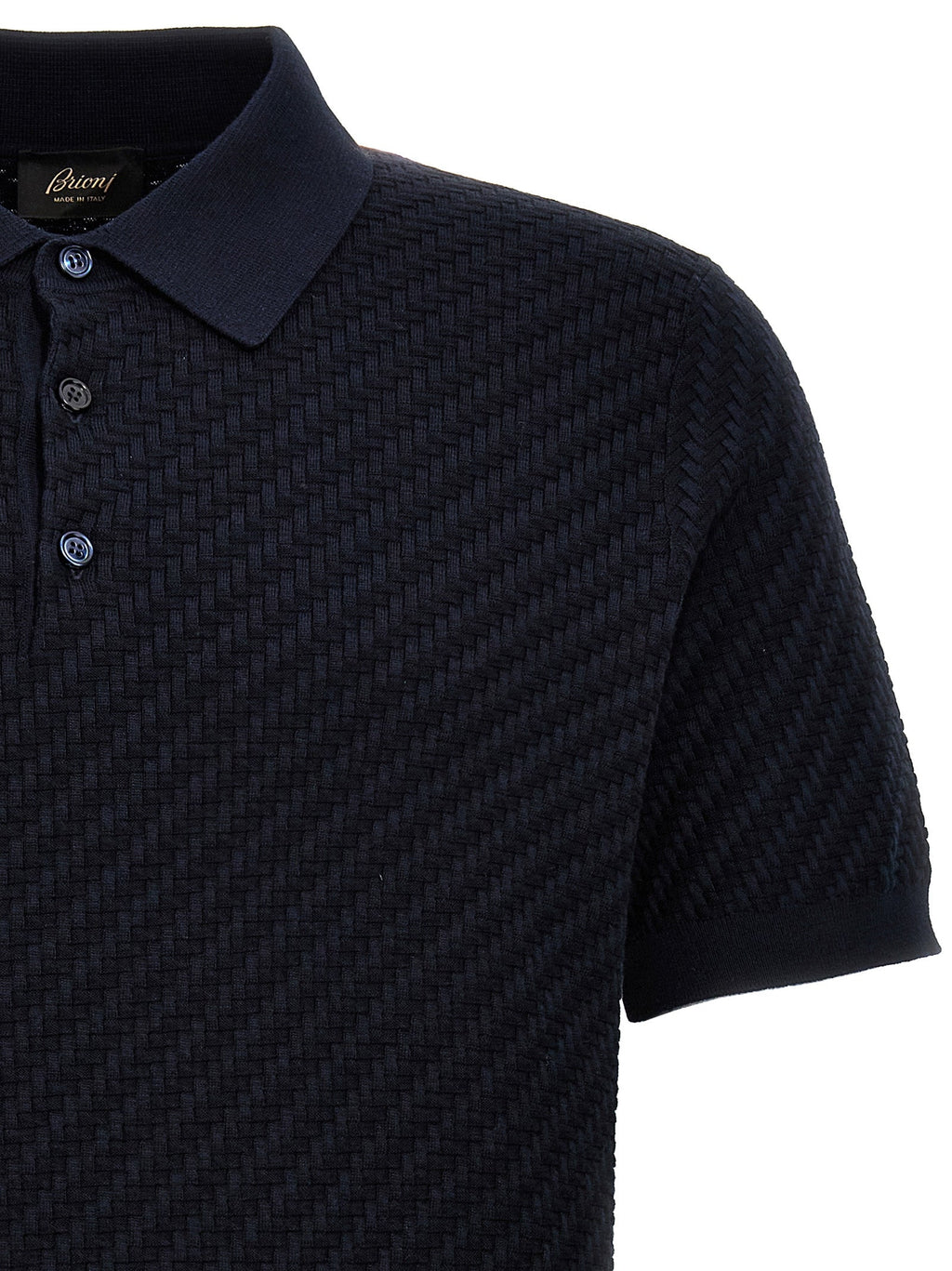 Brioni Blue Cotton Polo Shirt