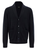 Brioni Blue Cashmere Cardigan