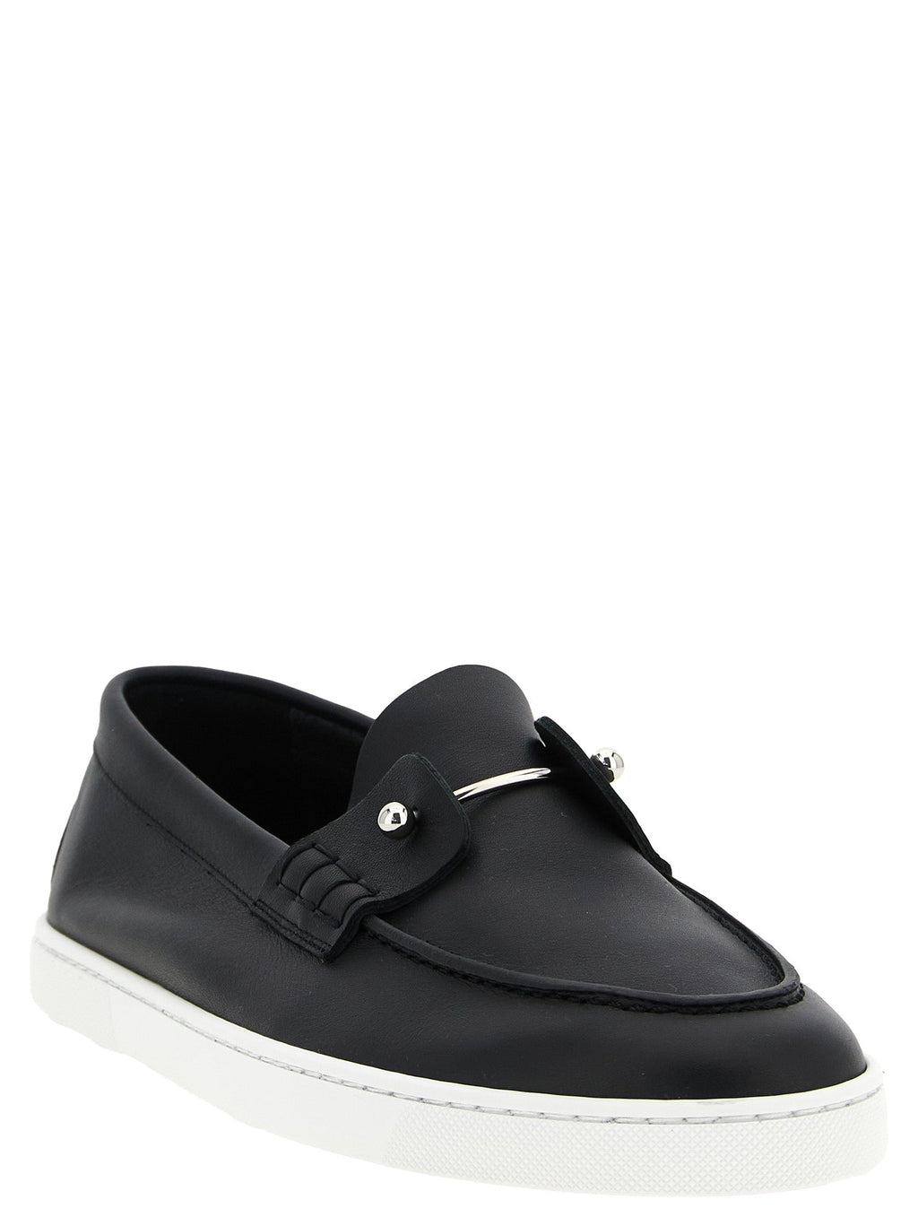 Christian Louboutin Black Calfskin Slip-On Loafers