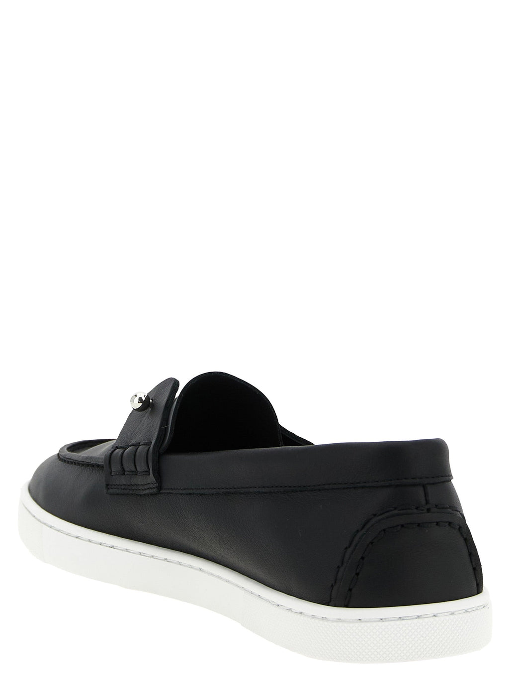 Christian Louboutin Black Calfskin Slip-On Loafers