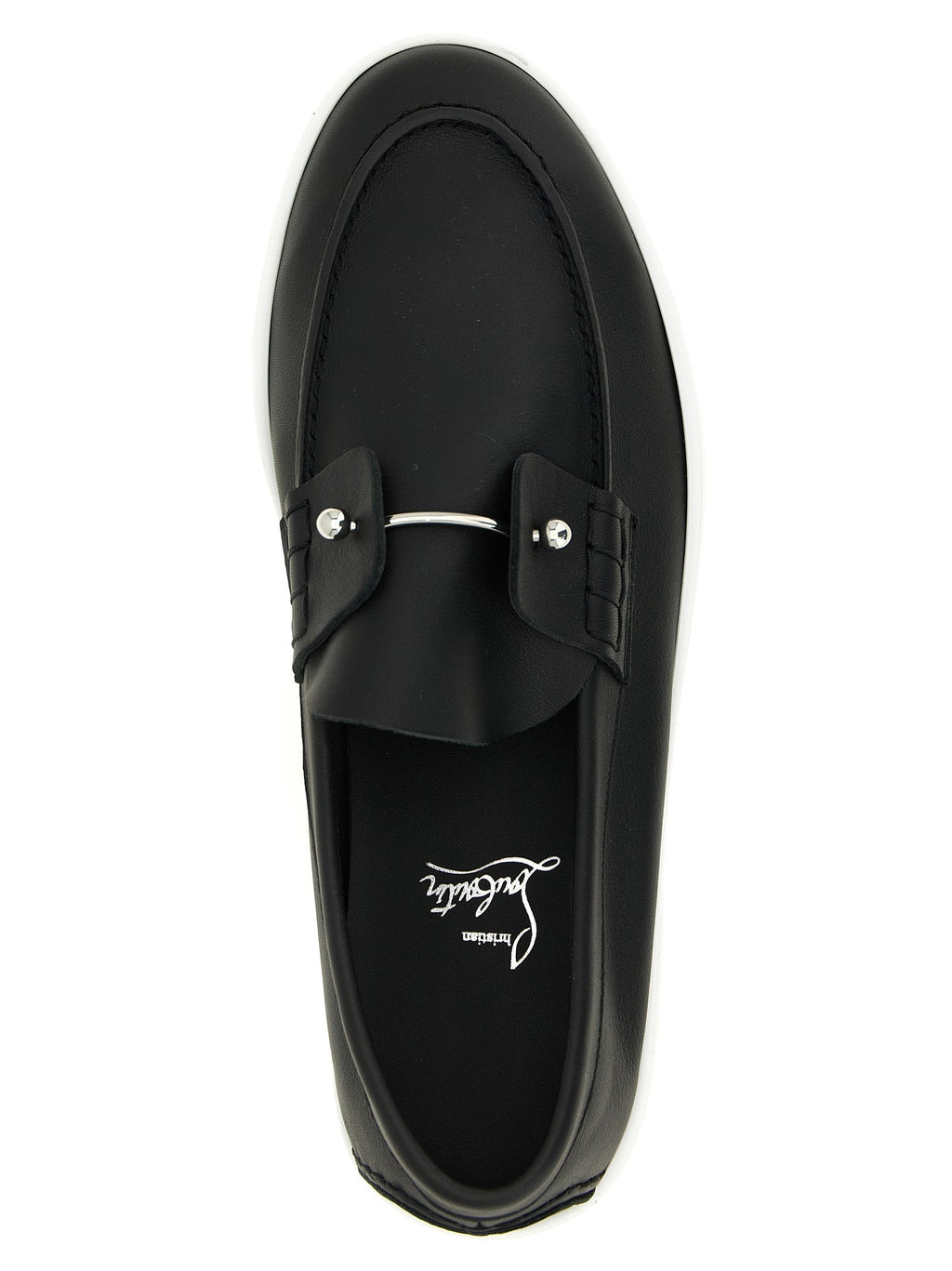 Christian Louboutin Black Calfskin Slip-On Loafers