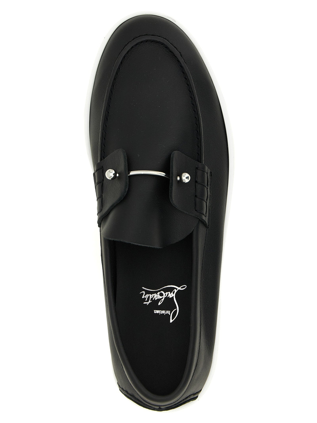 Christian Louboutin Black Calfskin Slip-On Loafers