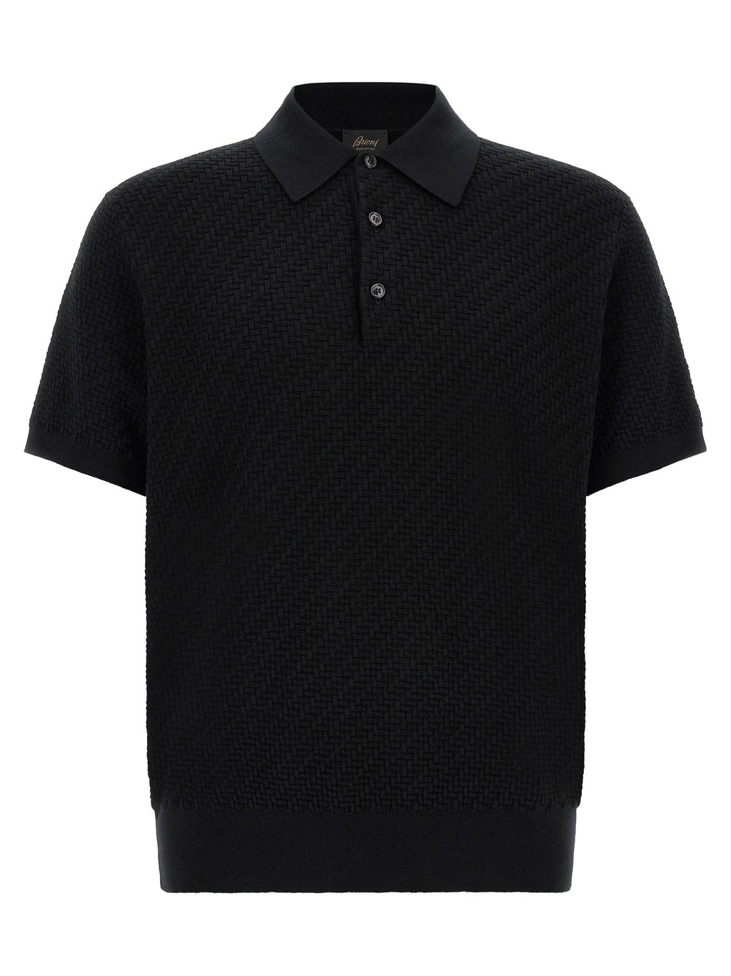 Brioni Black Cotton Polo Shirt