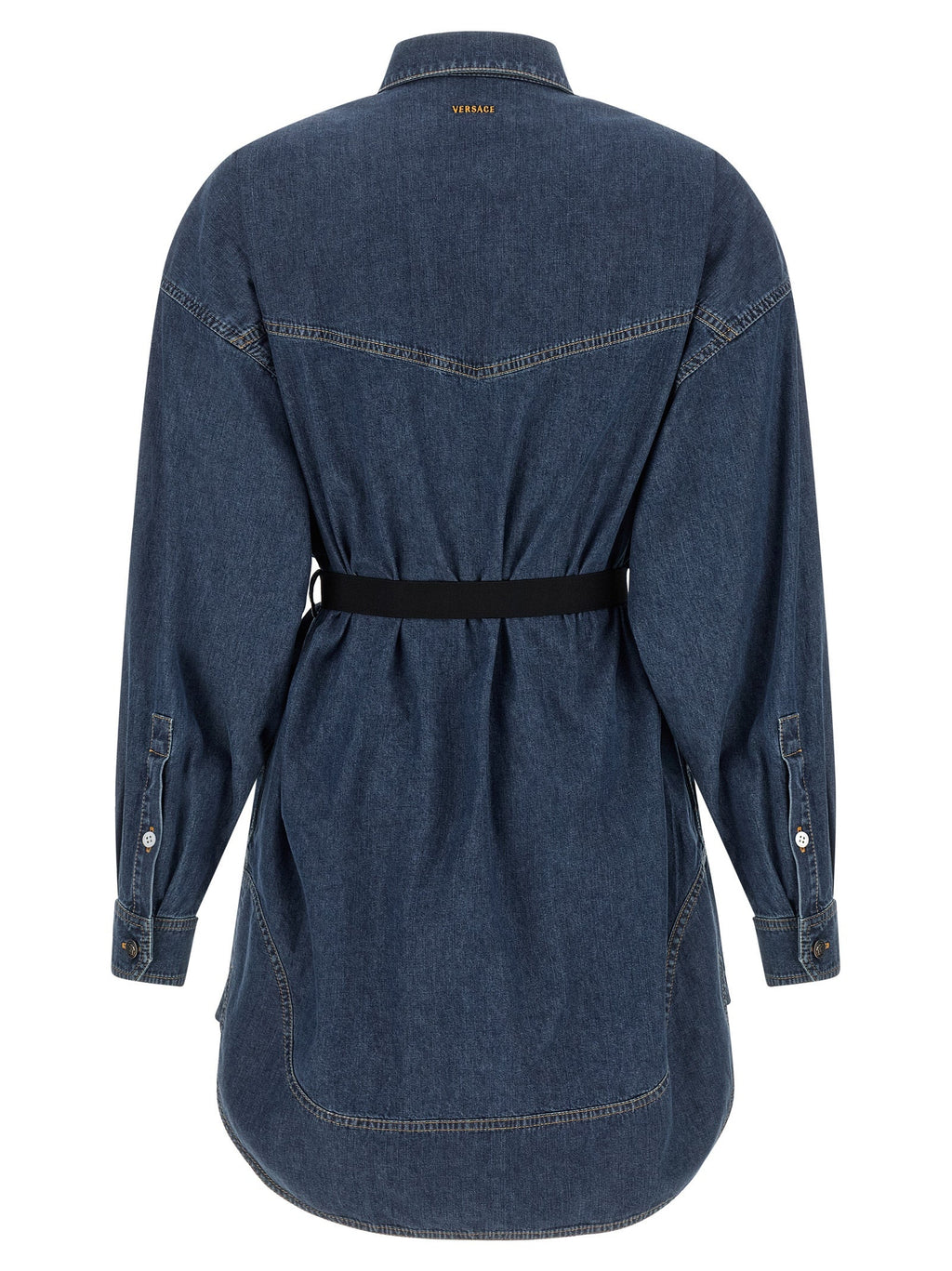 Versace Blue Cotton Short Dress