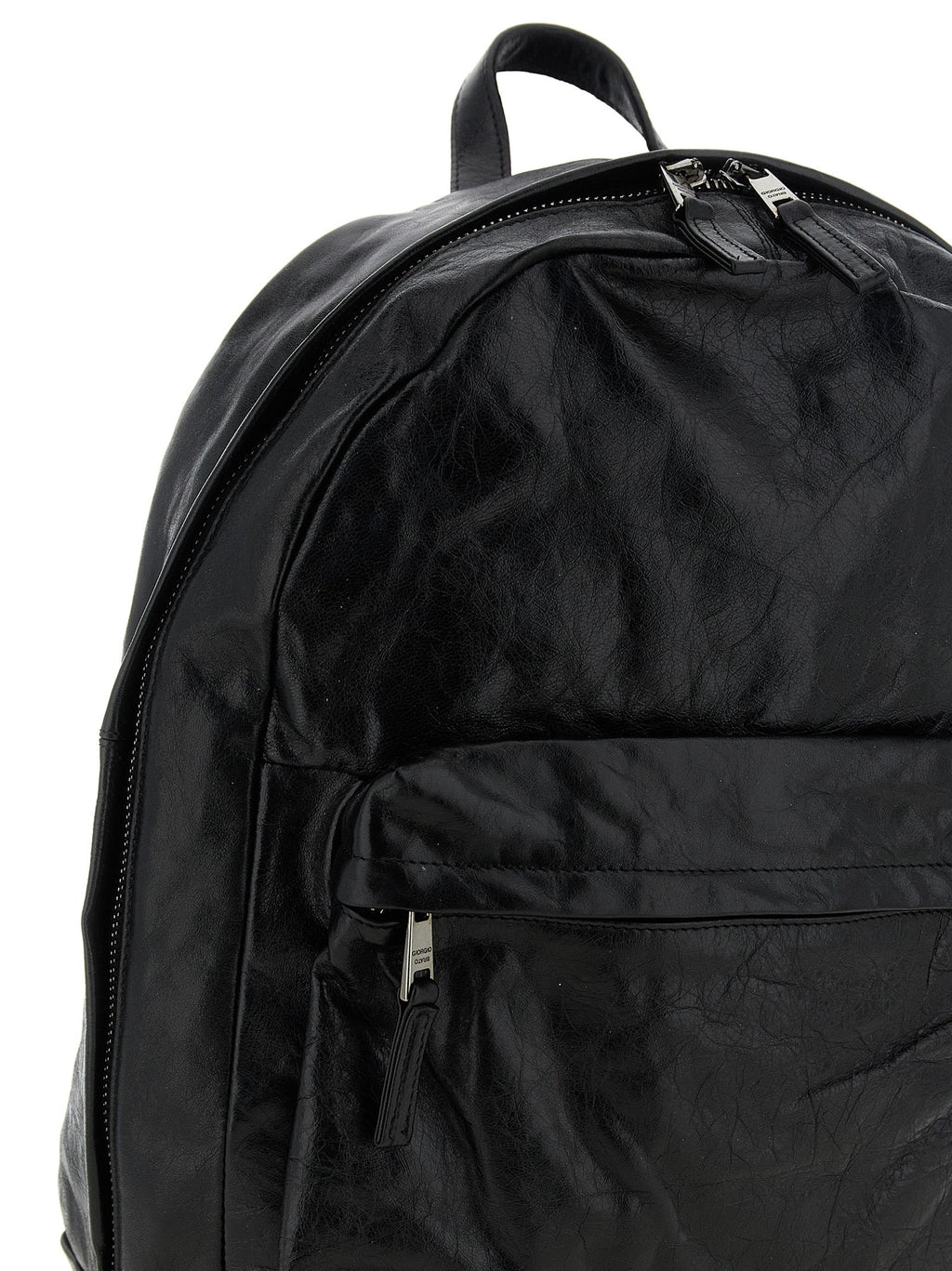 GIORGIO BRATO Black Lamb Leather Backpack