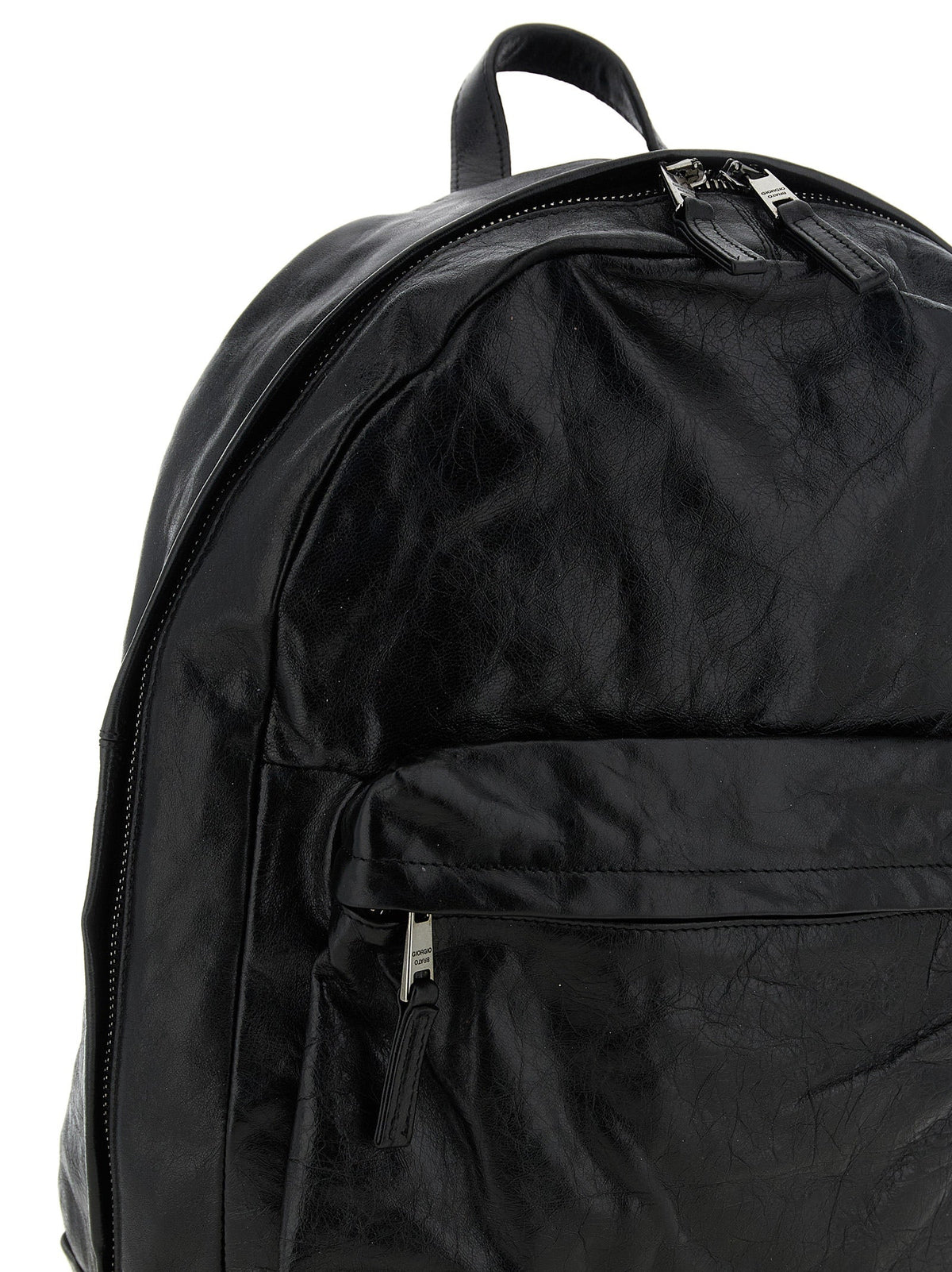 GIORGIO BRATO Black Lamb Leather Backpack