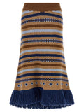 Alanui Multicolor Virgin Wool Midi Skirt