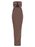 Rick Owens Brown Wool Long Dress