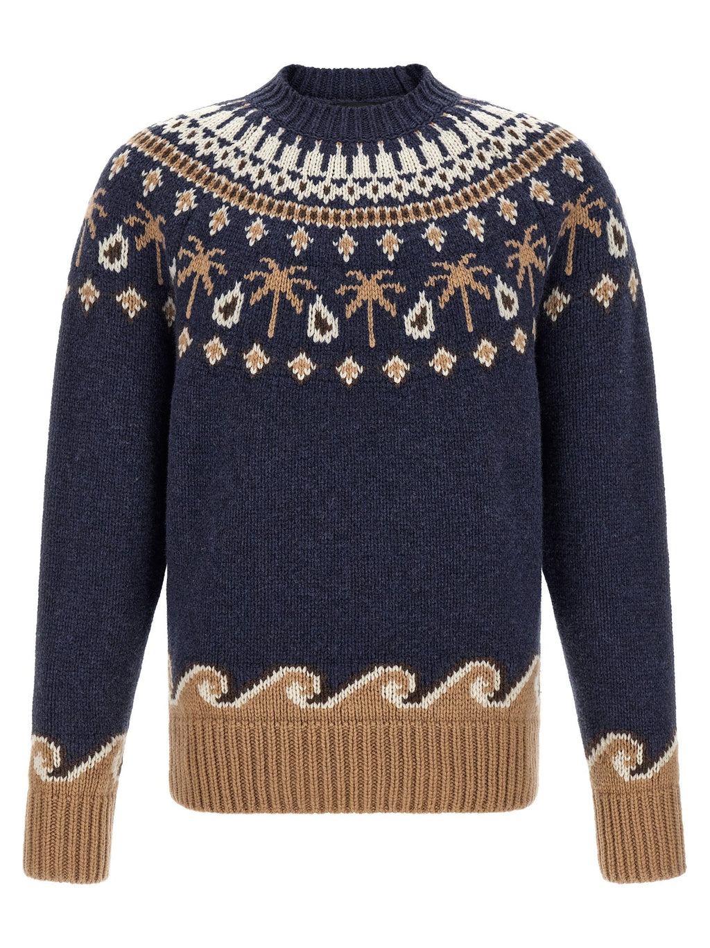 Alanui Blue Virgin Wool Cardigan