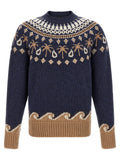 Alanui Blue Virgin Wool Cardigan