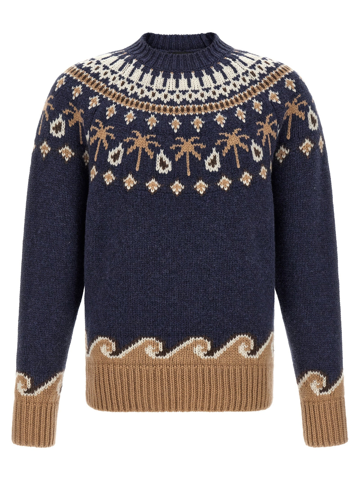 Alanui Blue Virgin Wool Cardigan