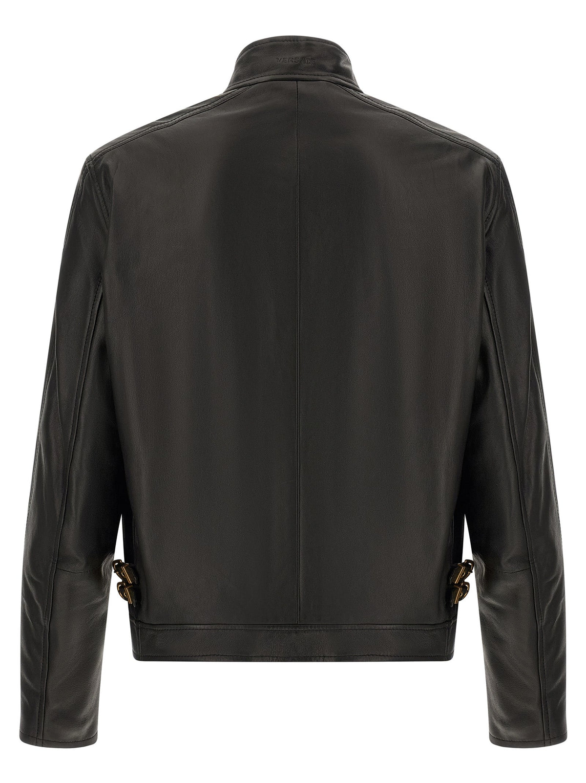 Versace Black Lamb Leather Leather Jacket