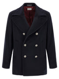 Brunello Cucinelli Blue Virgin Wool Coat