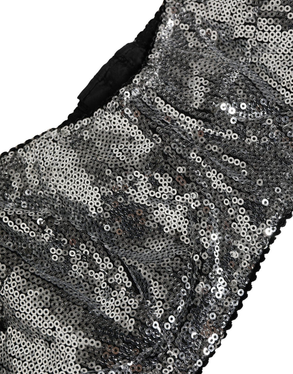 Dolce & Gabbana Silver Sequined Nyon Balconnet Bra Underwear