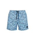 Light Blue Polyester Men Swim Trunk
