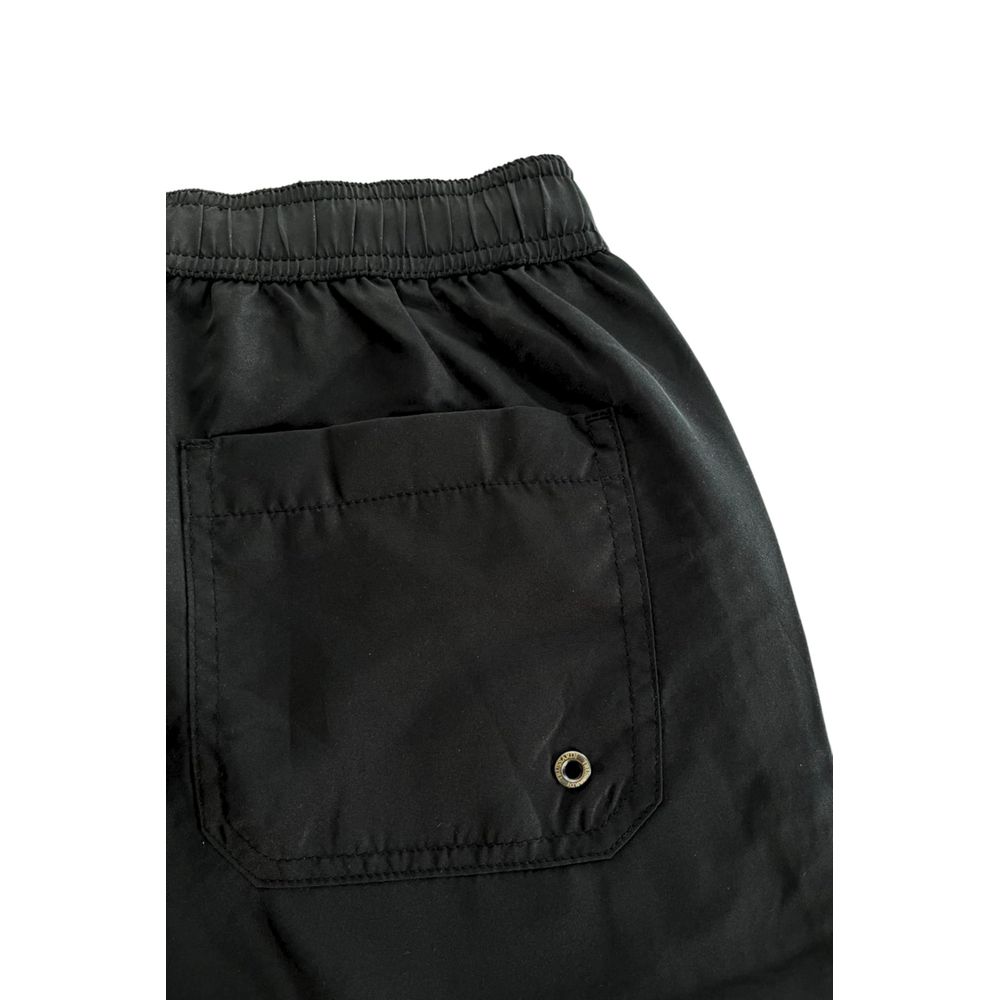 Black Polyester Men's Swim Short