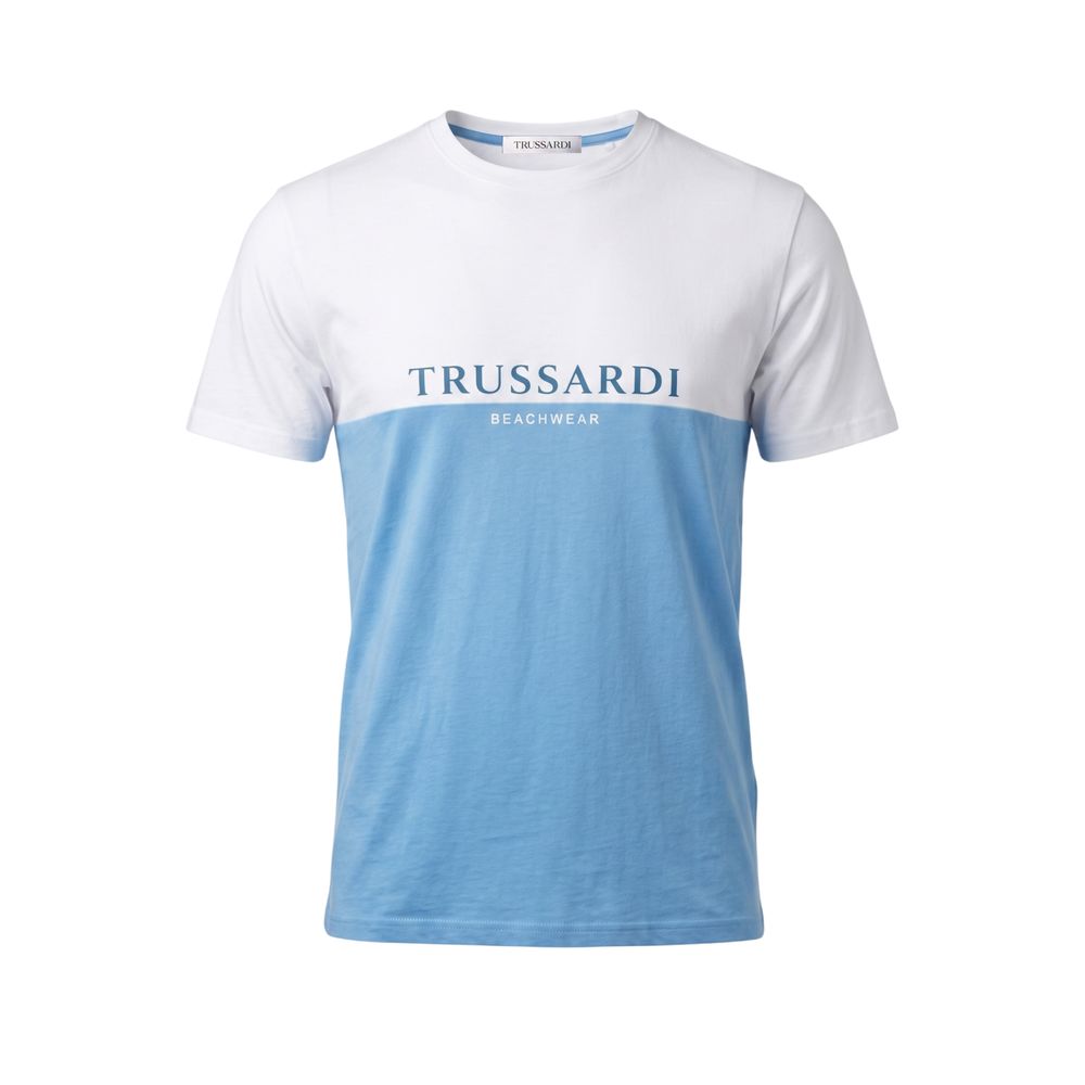 Light Blue Cotton Men T-Shirt