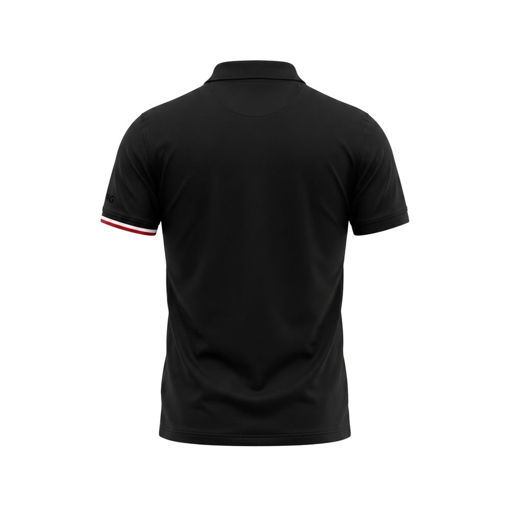 Black Cotton Men Polo Shirt