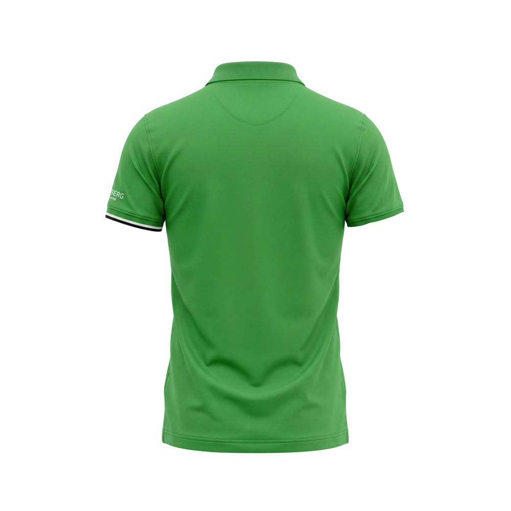 Green Cotton Men Polo Shirt