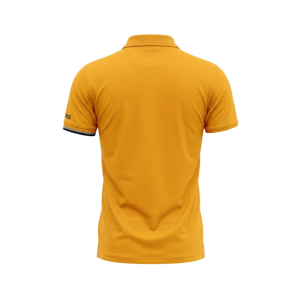 Yellow Cotton Men Polo Shirt