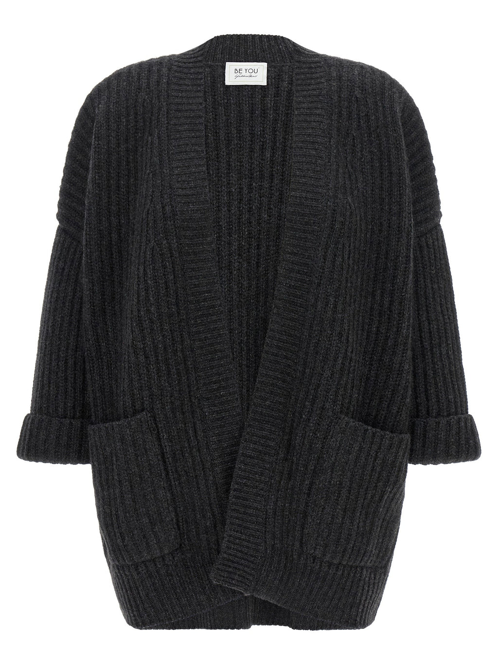 BE YOU Gray Cashmere Cardigan
