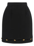 Versace Black Virgin Wool Long Skirt