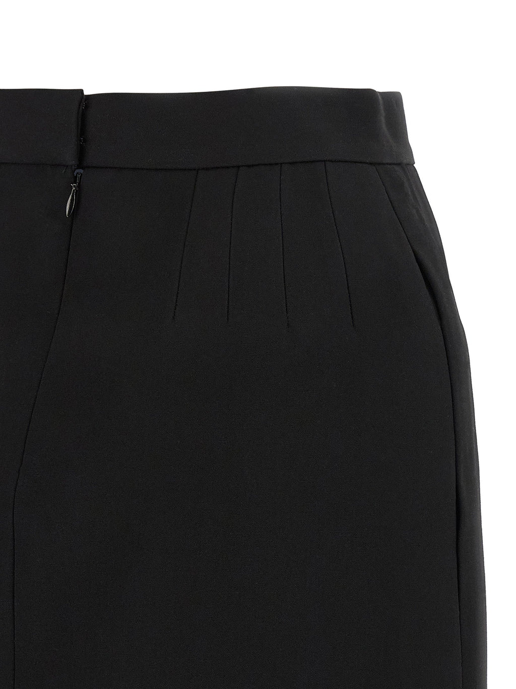 Versace Black Virgin Wool Long Skirt
