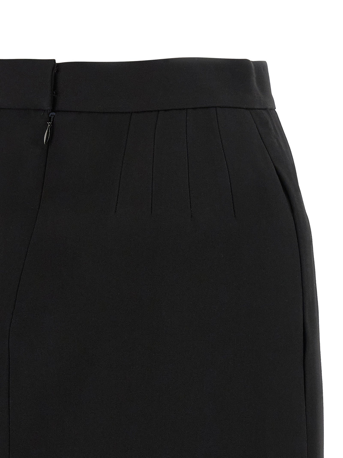 Versace Black Virgin Wool Long Skirt