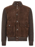 Brunello Cucinelli Brown Lamb Leather Leather Jacket