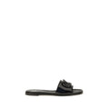 Valentino Garavani Black Calf Leather Bos Taurus Flat Sandals