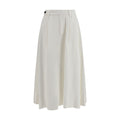Brunello Cucinelli White Viscose Long Skirt