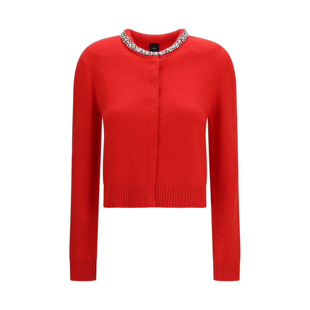PINKO Red Wool Oves Aries Cardigan