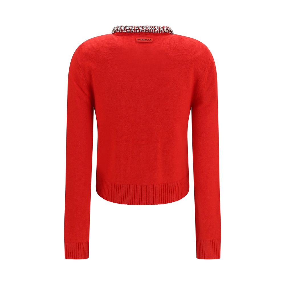 PINKO Red Wool Oves Aries Cardigan