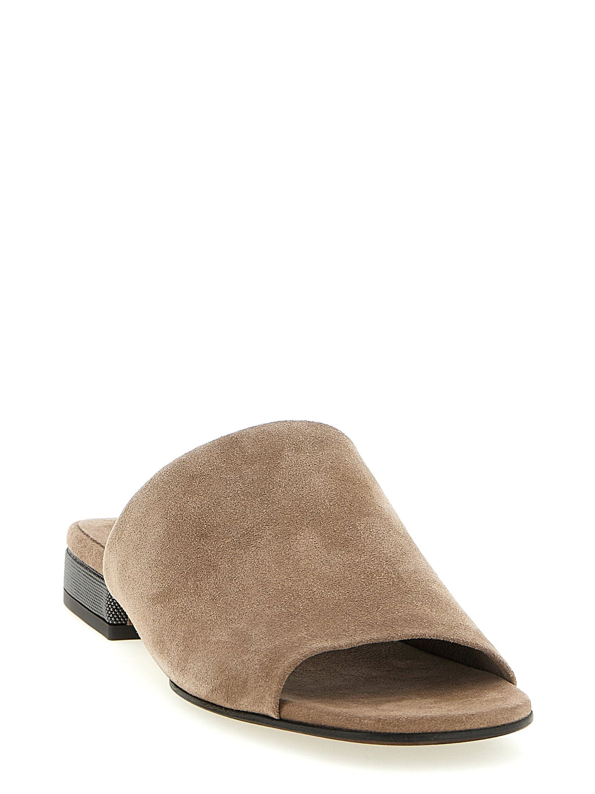 Brunello Cucinelli Brown Calfskin Slides