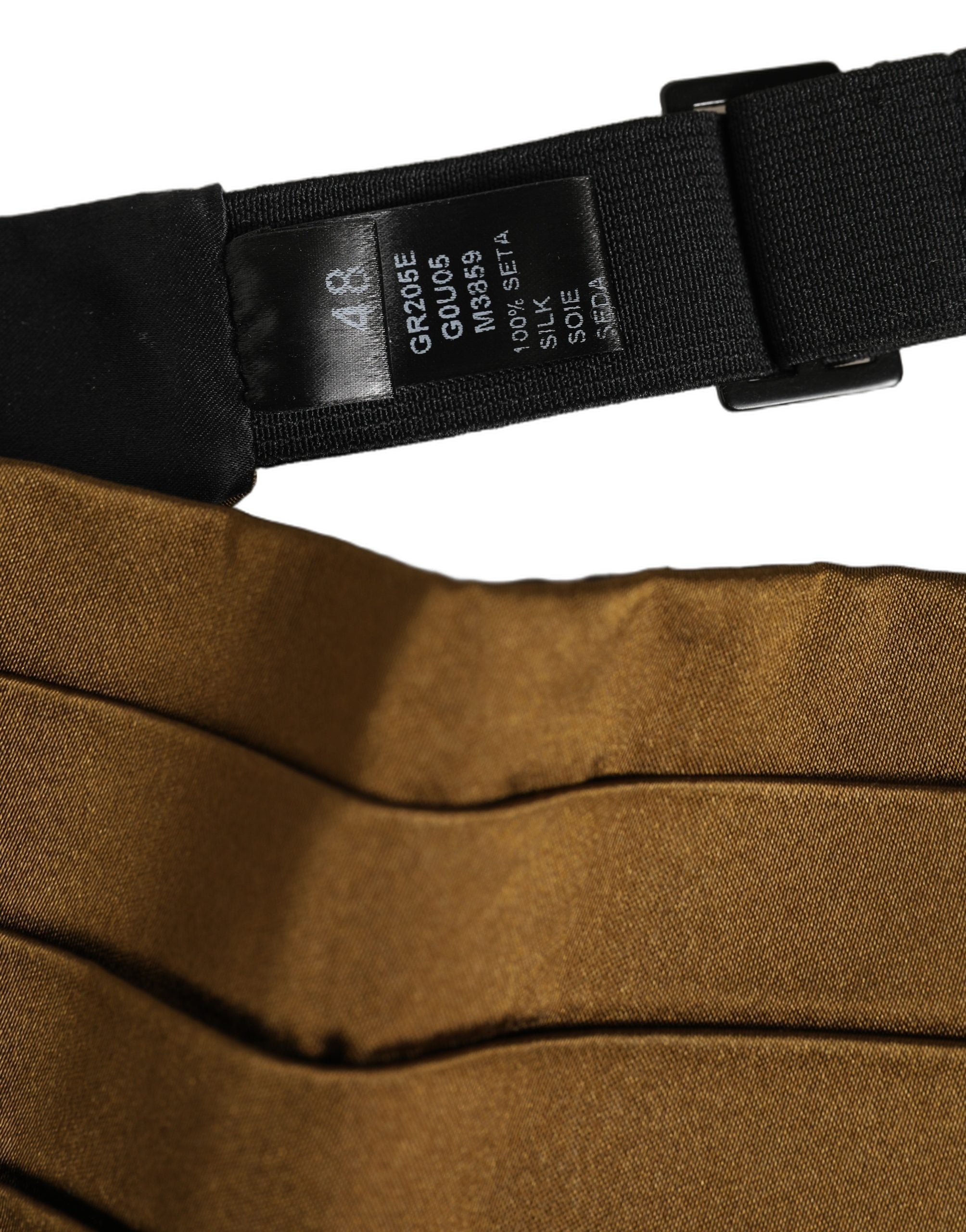 Dolce & Gabbana Brown Men 100% Silk Belt Waist Cummerbund