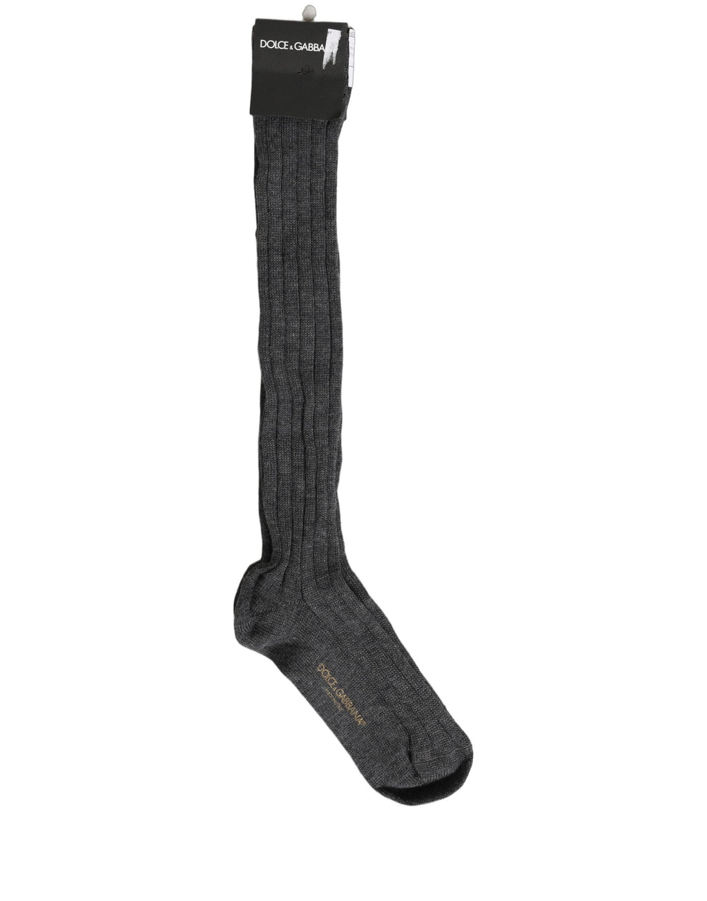 Dolce & Gabbana Gray Wool Blend Over The Calf Accessory Socks