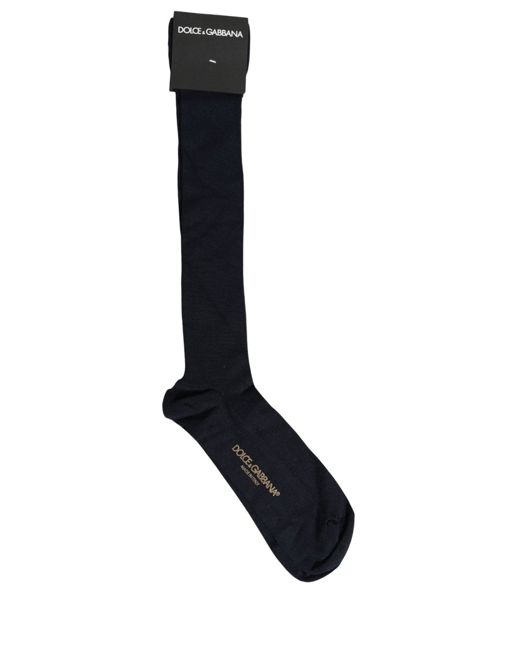 Dolce & Gabbana Men Dark Blue Viscose Over The Calf Accessory Socks