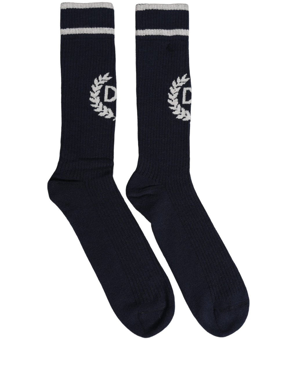 Dolce & Gabbana Men Navy Blue DG Logo Mid Calf Accessory Socks